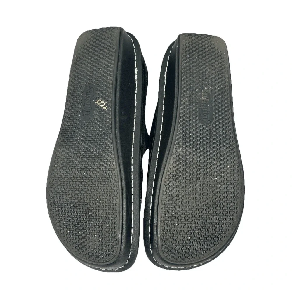 Alegria Paloma Black Paisley Leather Mary Jane Rocker Shoes JIL-561 Womens 38